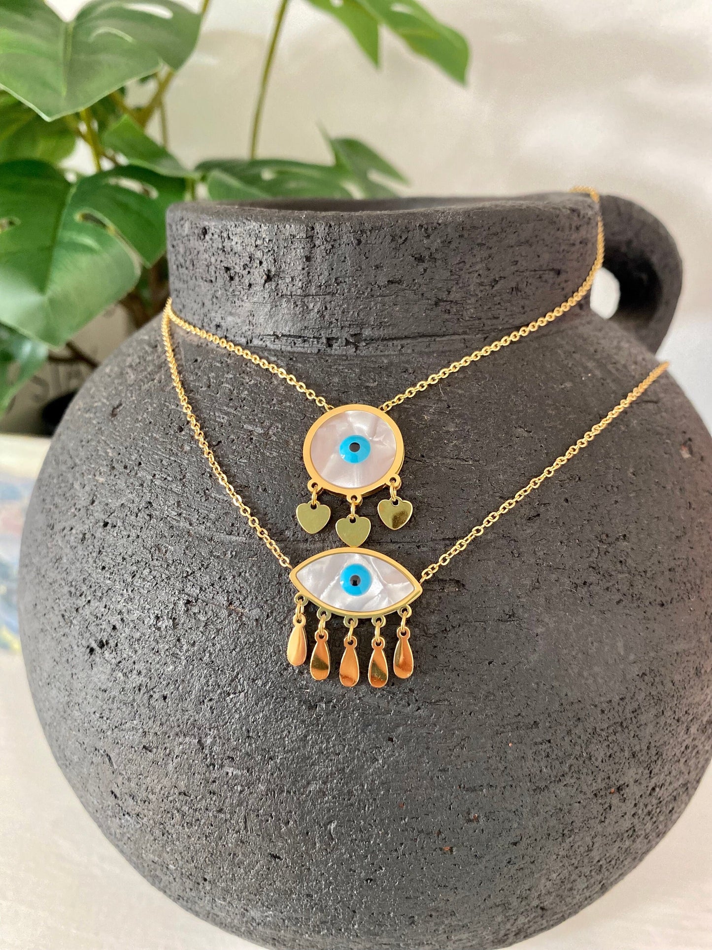 Gold Evil Eye Necklace, Protection Necklace, Lucky Charm, Evil Eye Charm, Nazar Boncuk,Turkish Evil Eye,Greek Evil Eye Pendant, Gift for her