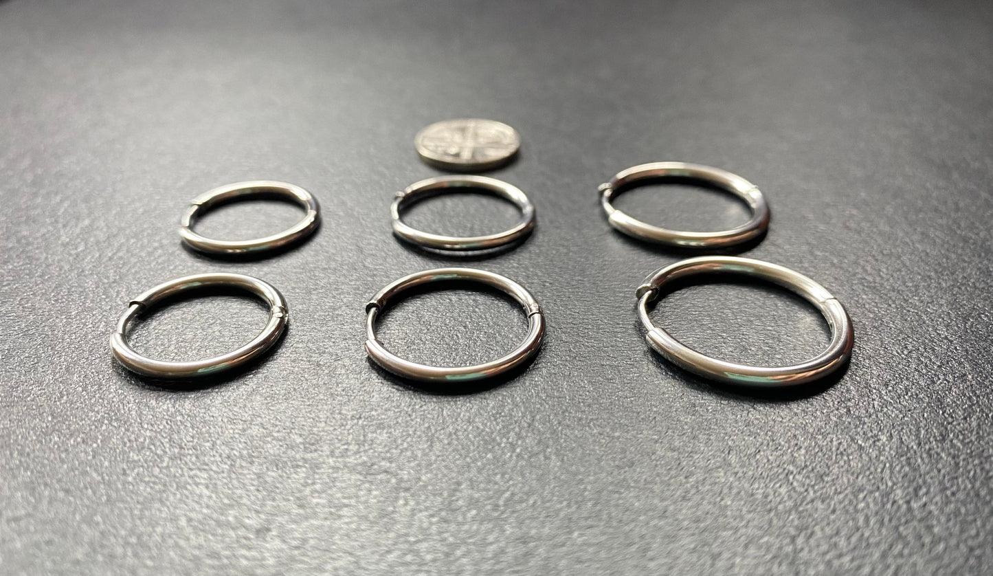 Minimalist Silver Huggie Hoop Earrings, Silver Hoops, Skinny Hoops, Hoop Earrings, Simple Plain Hoops, Waterproof, Gift for her
