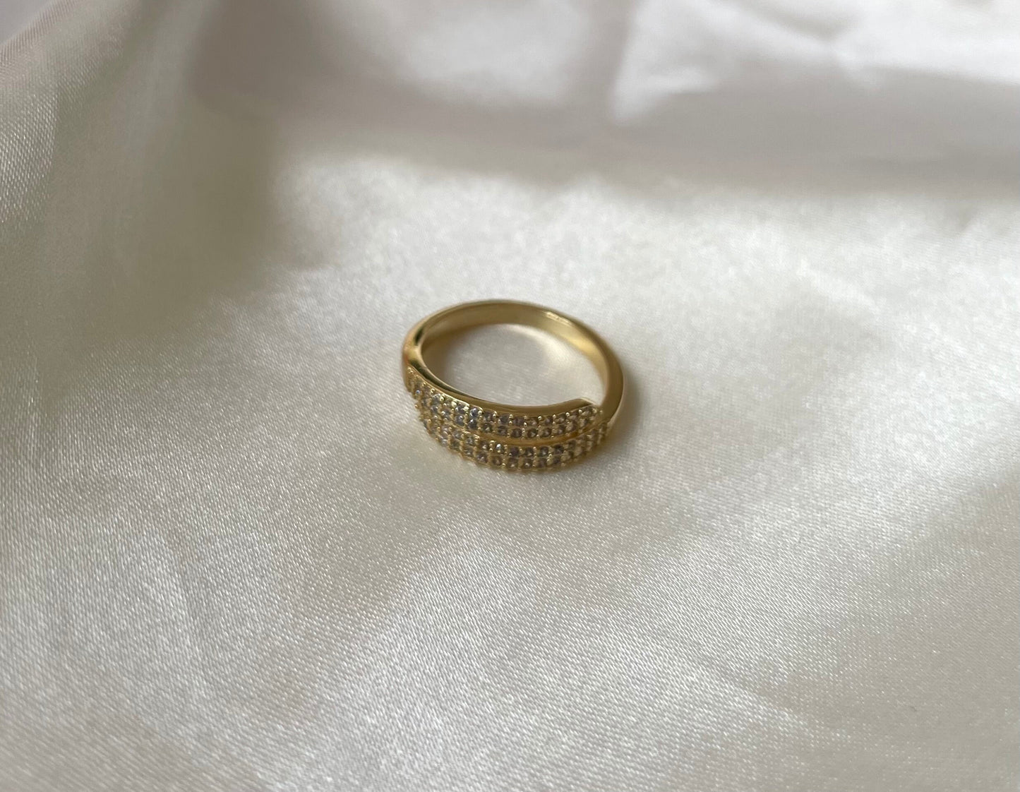 Adjustable Gold Rings for Women, Gold Ring Stack, Gold Zircon Ring with Stone,Crossover Ring, Twist Ring, Waterproof, Christmas Gift for her