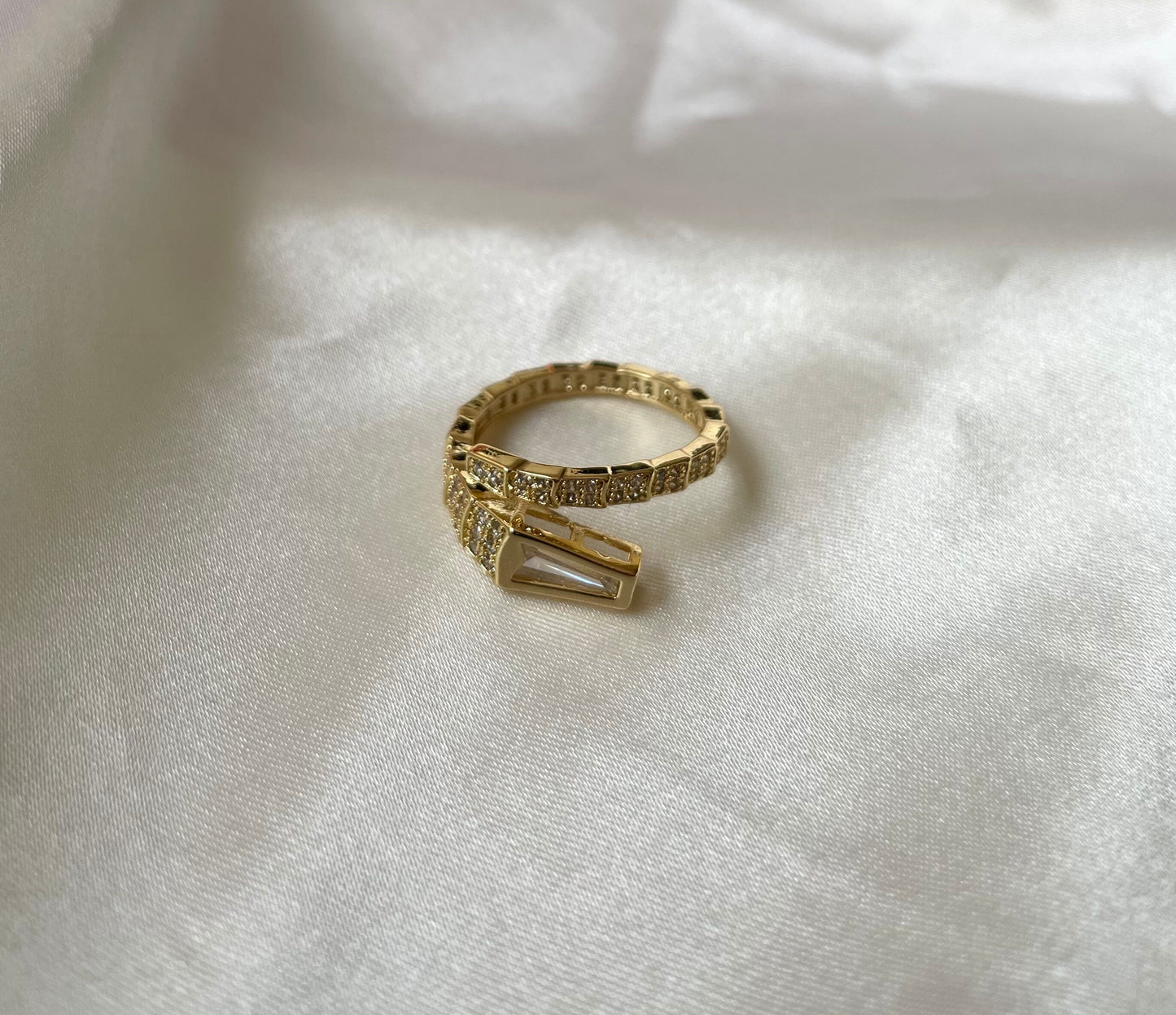 Adjustable Gold Rings for Women, Gold Ring Stack, Gold Zircon Ring with Stone,Crossover Ring, Twist Ring, Waterproof, Christmas Gift for her